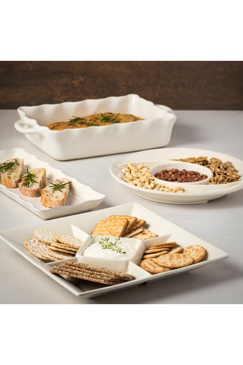 Cook & Host Sq. appetizer tray, Alternate, color, White