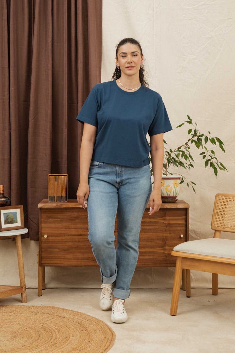 Recycled Boxy Tee, Alternate, color, Cobalt