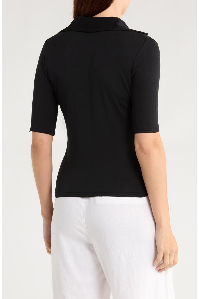 Elbow Sleeve Polo, Alternate, color, BLACK