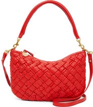 Clare V. Petit Moyen Woven Leather Messenger Bag