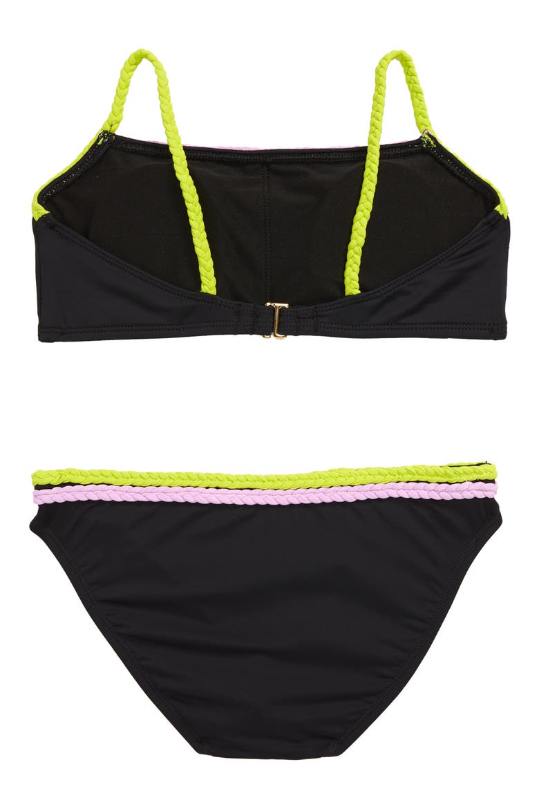 Braid Parade Two-Piece Swimsuit, Alternate, color, BLACK