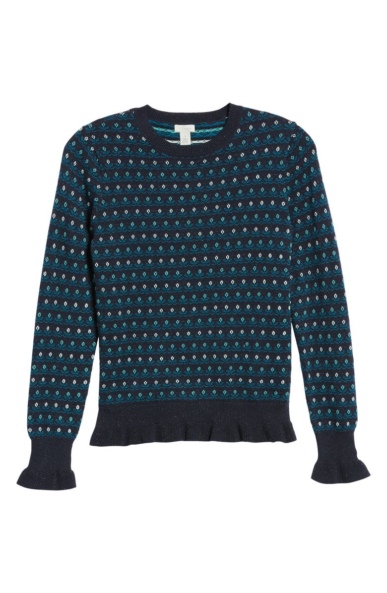 Treasure & Bond Ruffle Trim Pullover Sweater, Alternate, color, 