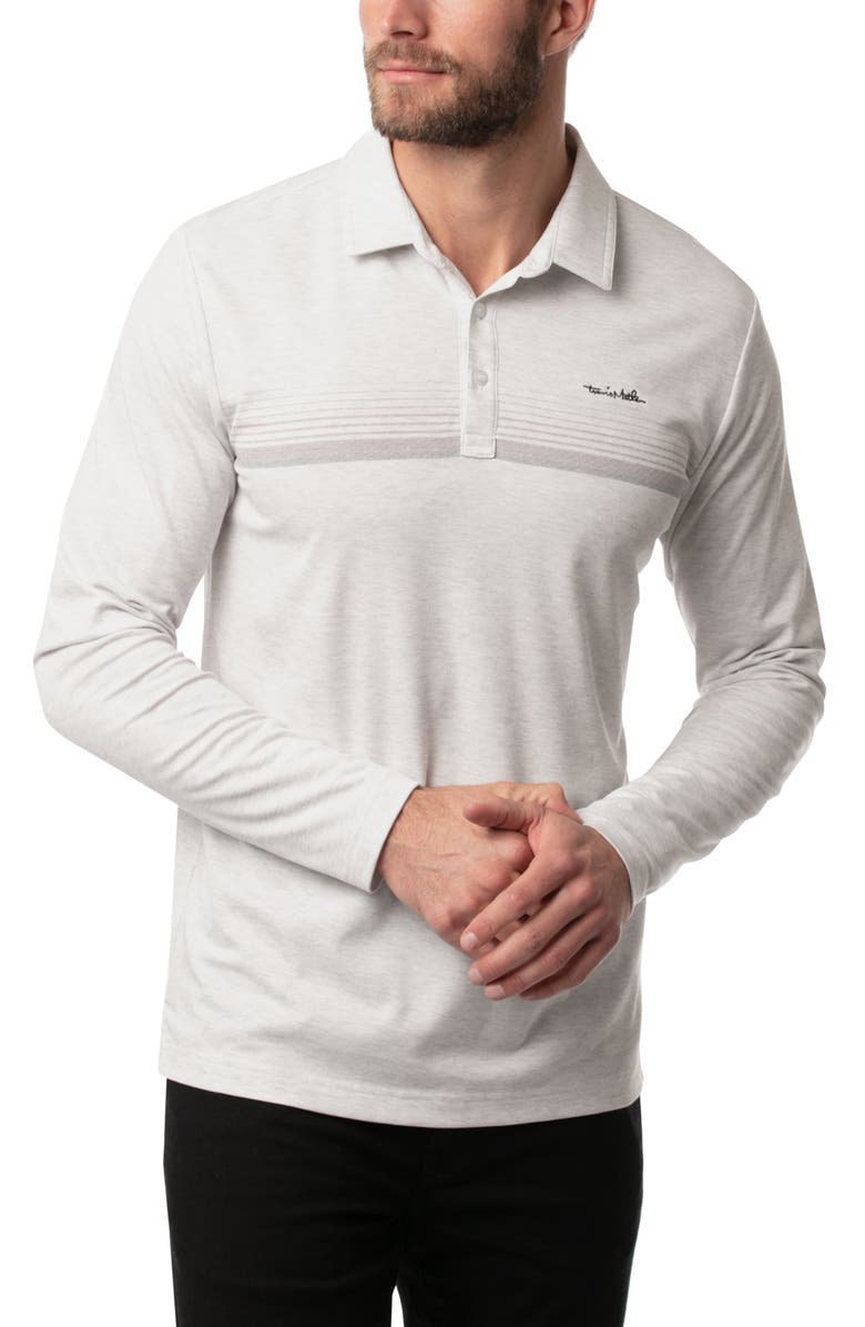 TravisMathew Leave a Message Long Sleeve Cotton Blend Polo, Main, color, 