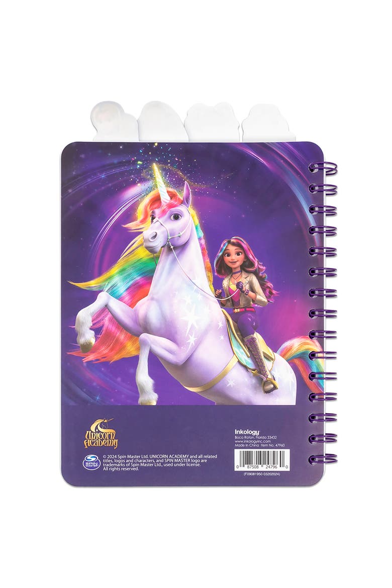 4 Tab Journal, Unicorn Academy, 160 Pages, Spiral Notebook, Kids 3+, Alternate, color, Multicolored