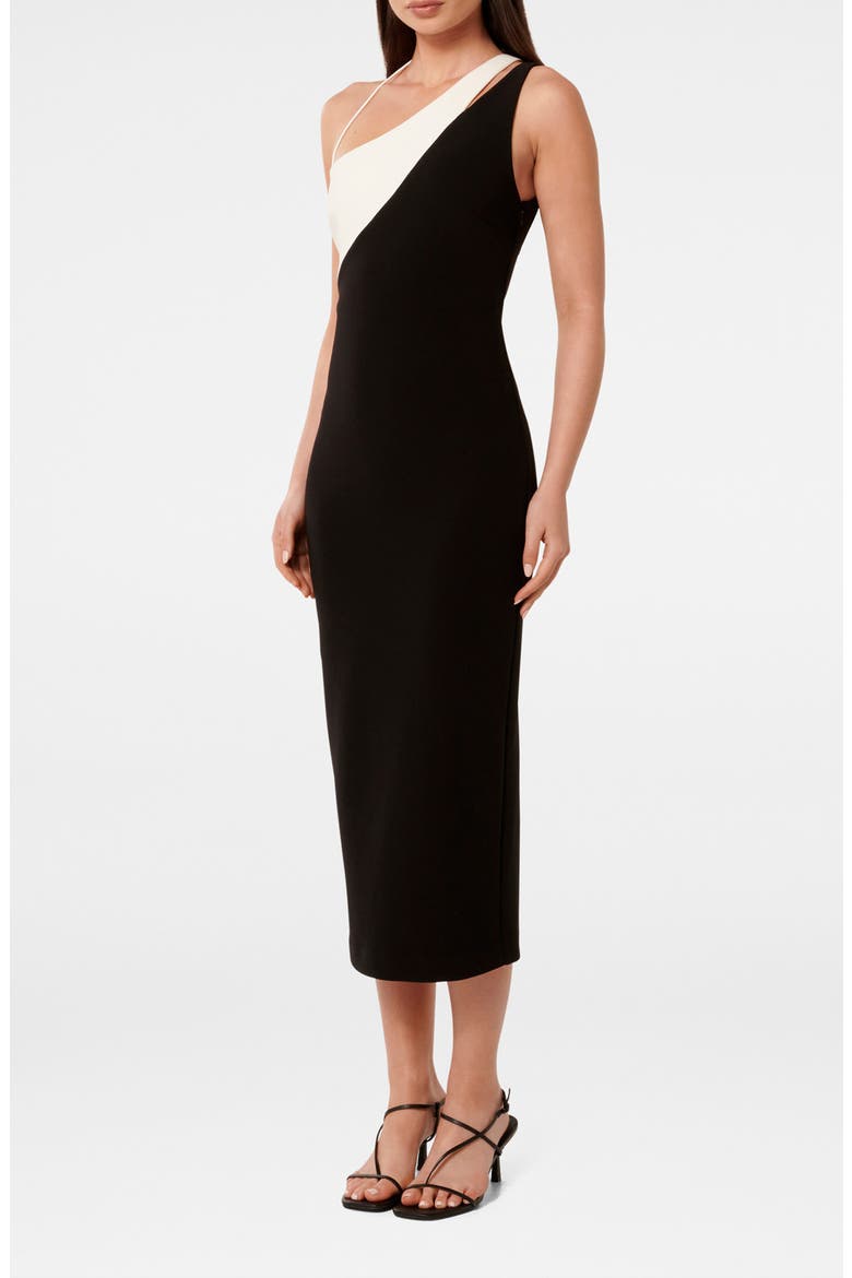 Toni Colorblock Sleeveless Midi Dress, Alternate, color, BLACK/ WHITE