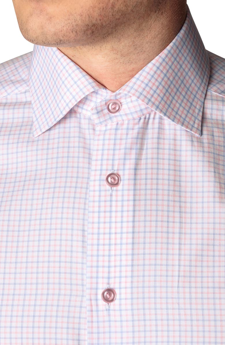 Eton Slim Fit Check Dress Shirt, Alternate, color, 