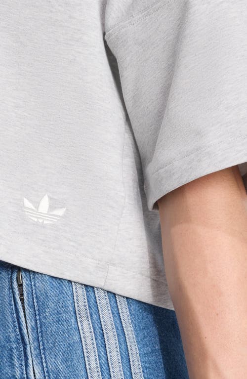 Adidas Originals Adidas 3-striped Boxy T-shirt In Gray