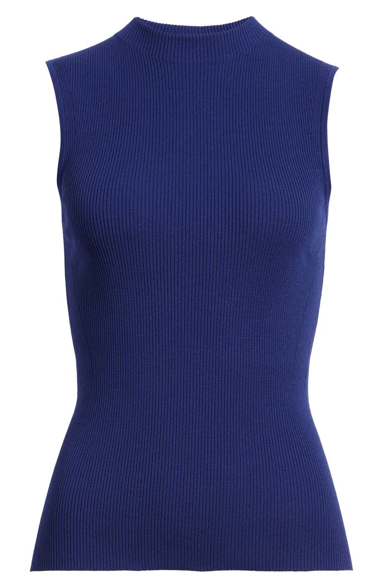 BOSS Feskies Mock Neck Sleeveless Rib Sweater, Alternate, color, Sodalite