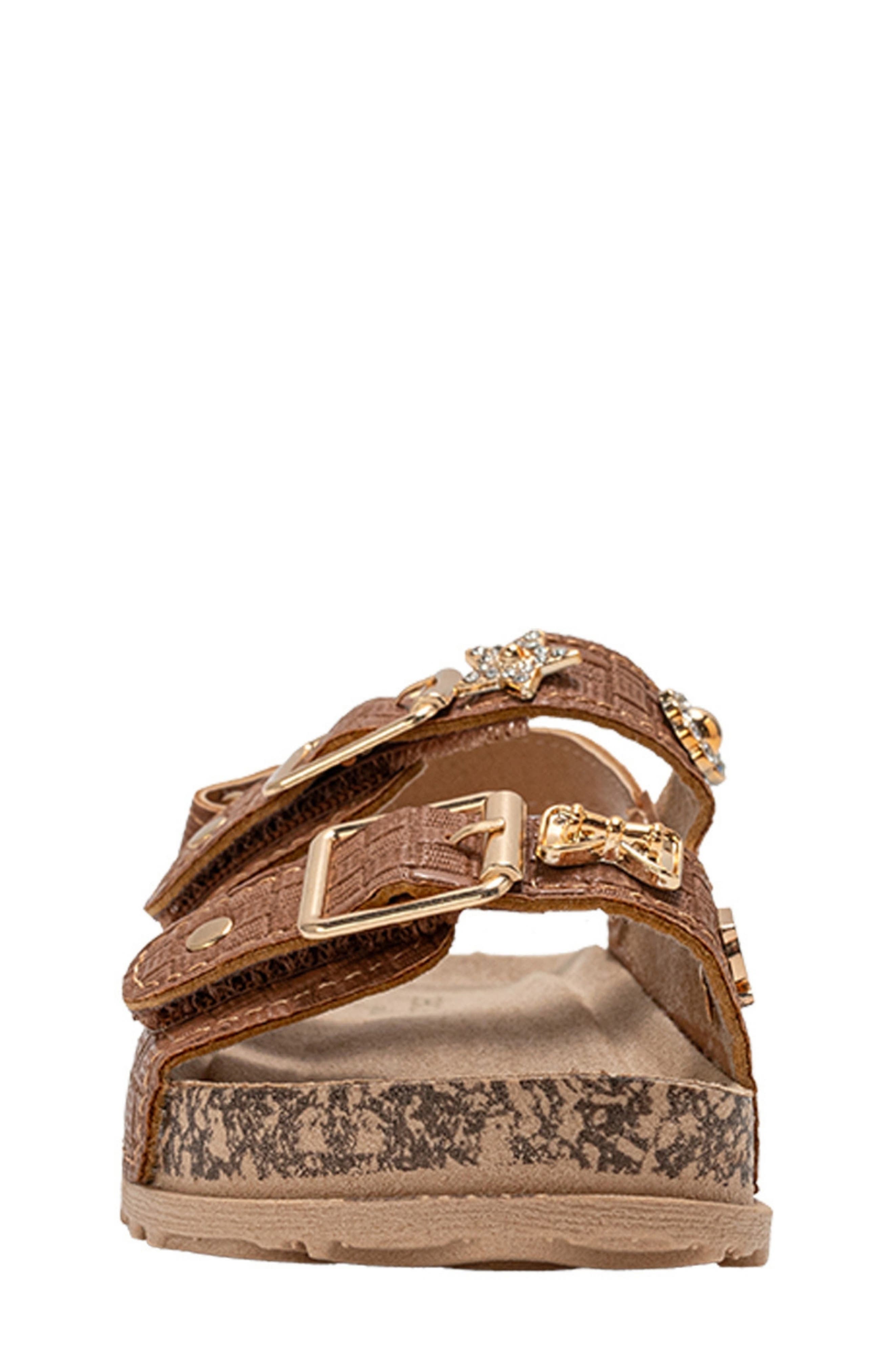 Peached Double Strap Sandal, Alternate, color, COGNAC