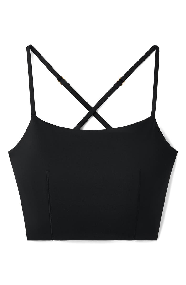 Rhone PowerShine Longline Bra, Alternate, color, Pure Black
