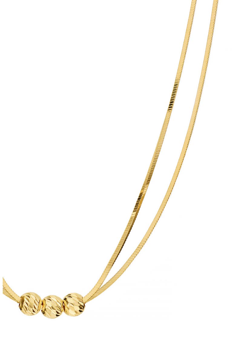 Double Chain Beaded Necklace, Alternate, color, GOLD