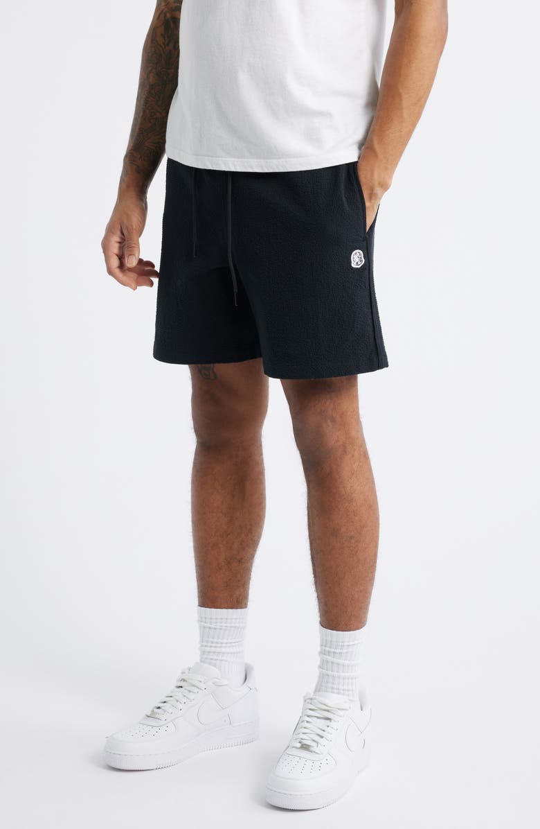 Billionaire Boys Club BB Solar Cotton Seersucker Drawstring Shorts, Alternate, color, Black