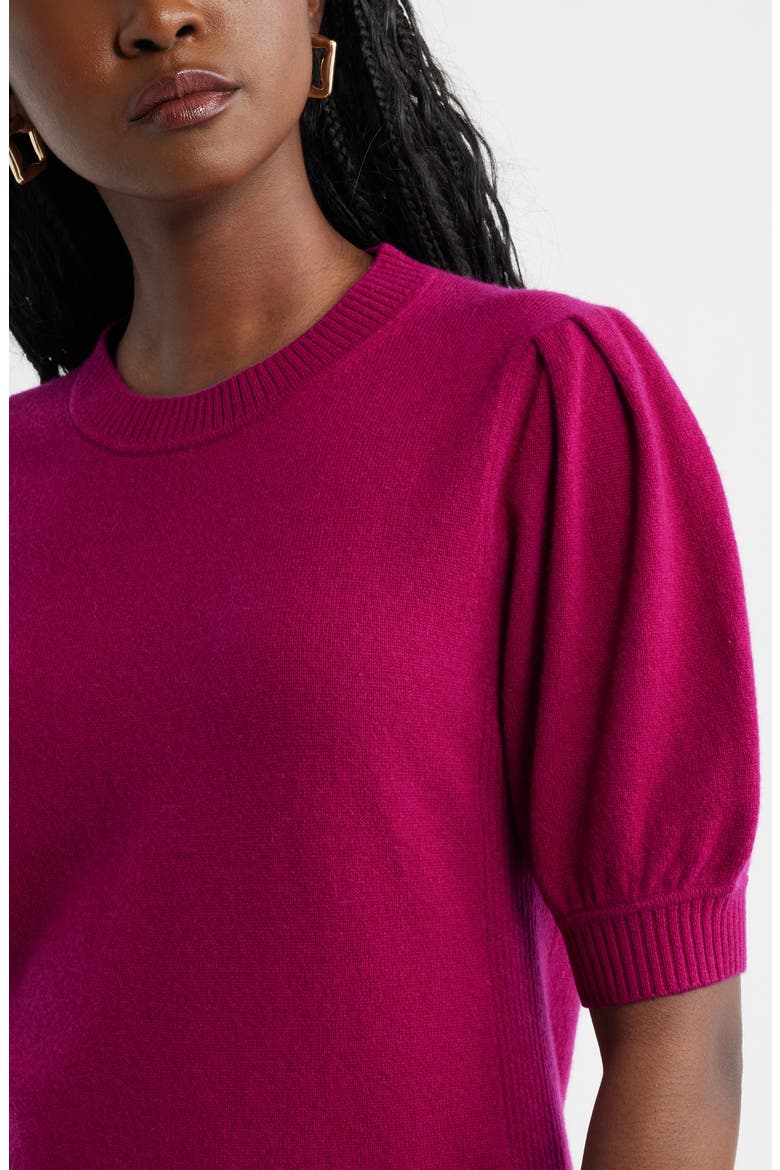Puff Sleeve Wool & Cashmere Sweater, Alternate, color, PINK PLUMIER