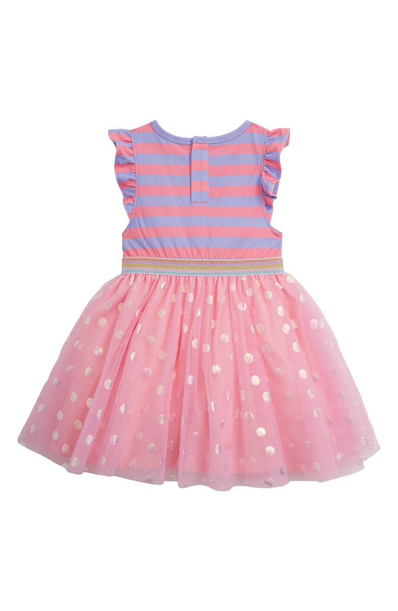Magnetic Me Kids' Shell Pink Stripe Flutter Sleeve Dress, Alternate, color, 