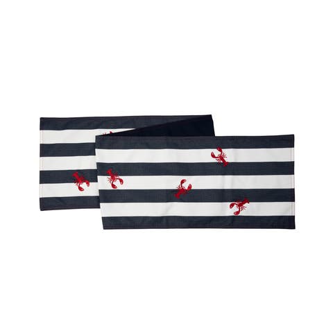 Lobster Stripe Indoor/Outdoor Table Runner 13.5" x 72"