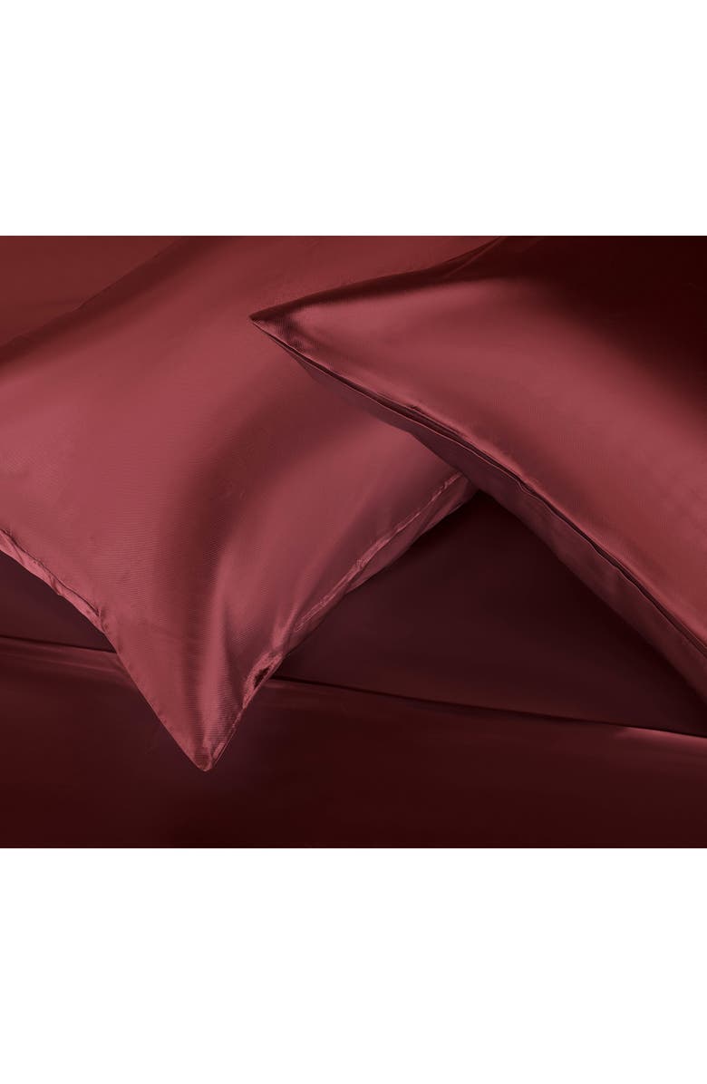 Martex Elegance Satin Sheet Set, Alternate, color, Merlot