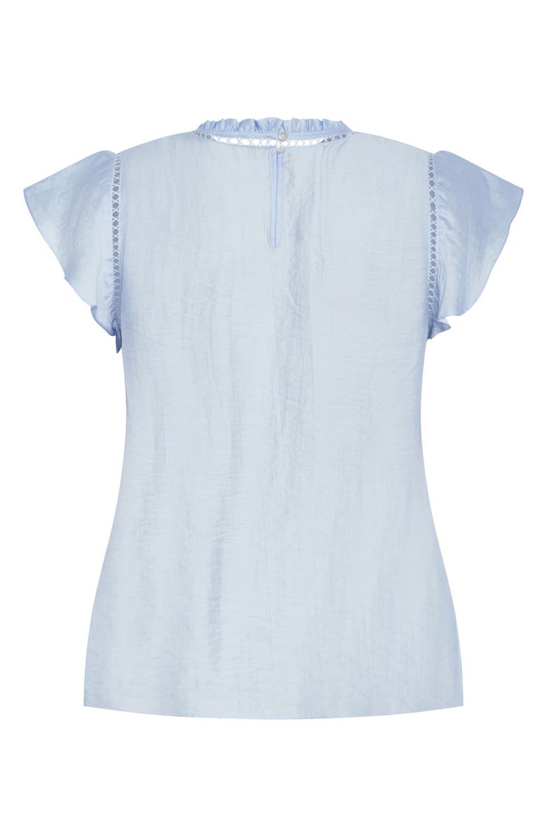 City Chic Lorelai Flutter Sleeve Top, Alternate, color, Sky Blue