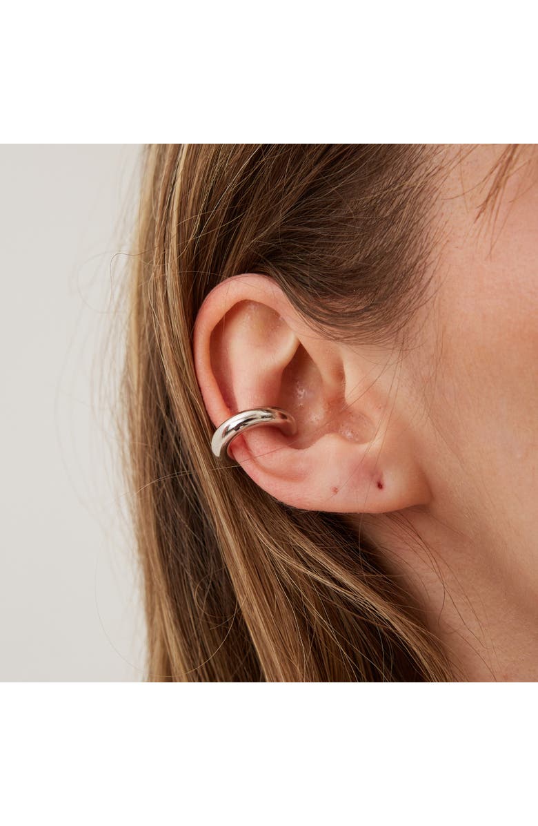 Spero London Chunky Sterling Silver Ear Cuff No Piercing 1 Piece, Alternate, color, Silver