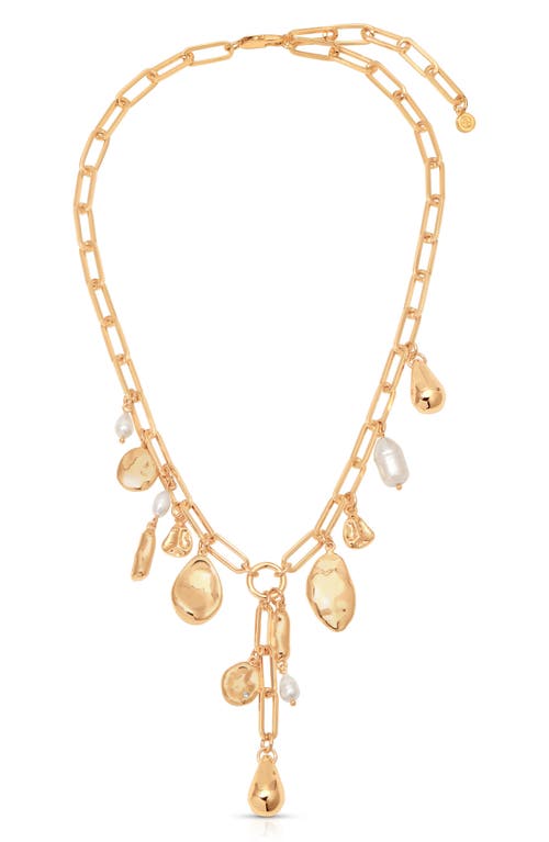 Ettika Melting Metal Charm Lariat Necklaces In Gold