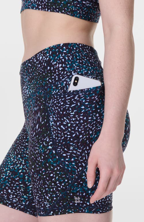 Sweaty Betty Womens Power 6in Stretch-woven Cycling Shorts Blue Aurora Print Xxs In Blue Aurora Print