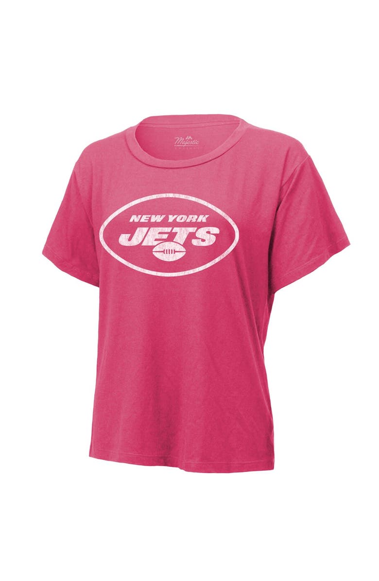 Majestic Threads Women's Majestic Threads Aaron Rodgers Pink New York Jets Name & Number T-Shirt, Alternate, color,