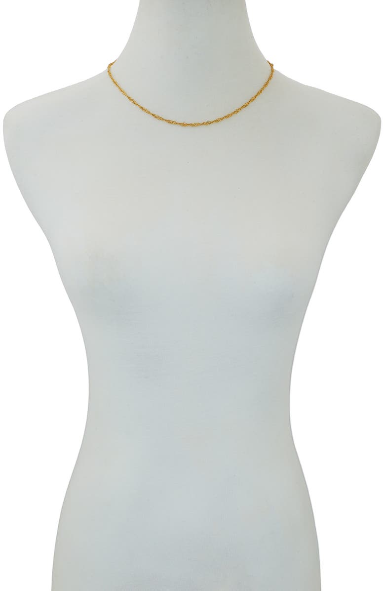 Vince Camuto Curb Chain Necklace, Bracelet & Cubic Zirconia Stud Earrings Set, Alternate, color, Gold