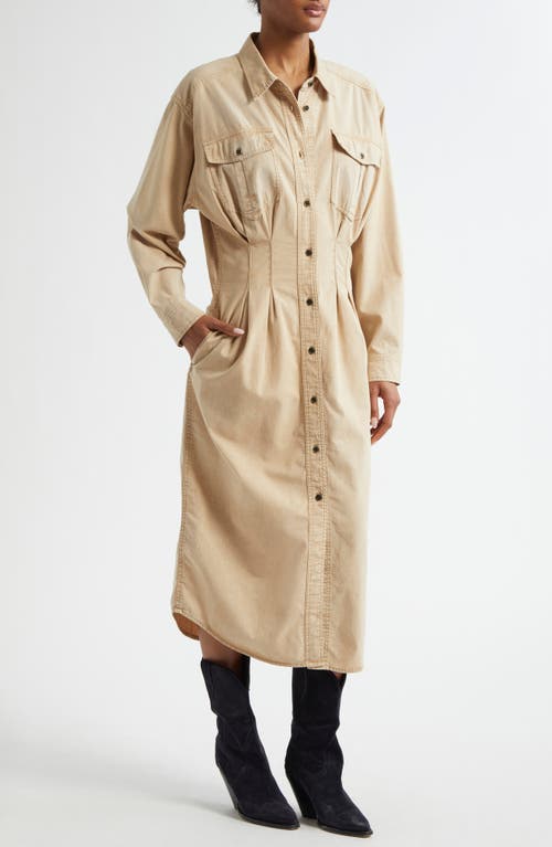 Isabel Marant Étoile Nolwen Belted Denim Shirtdress In Brown