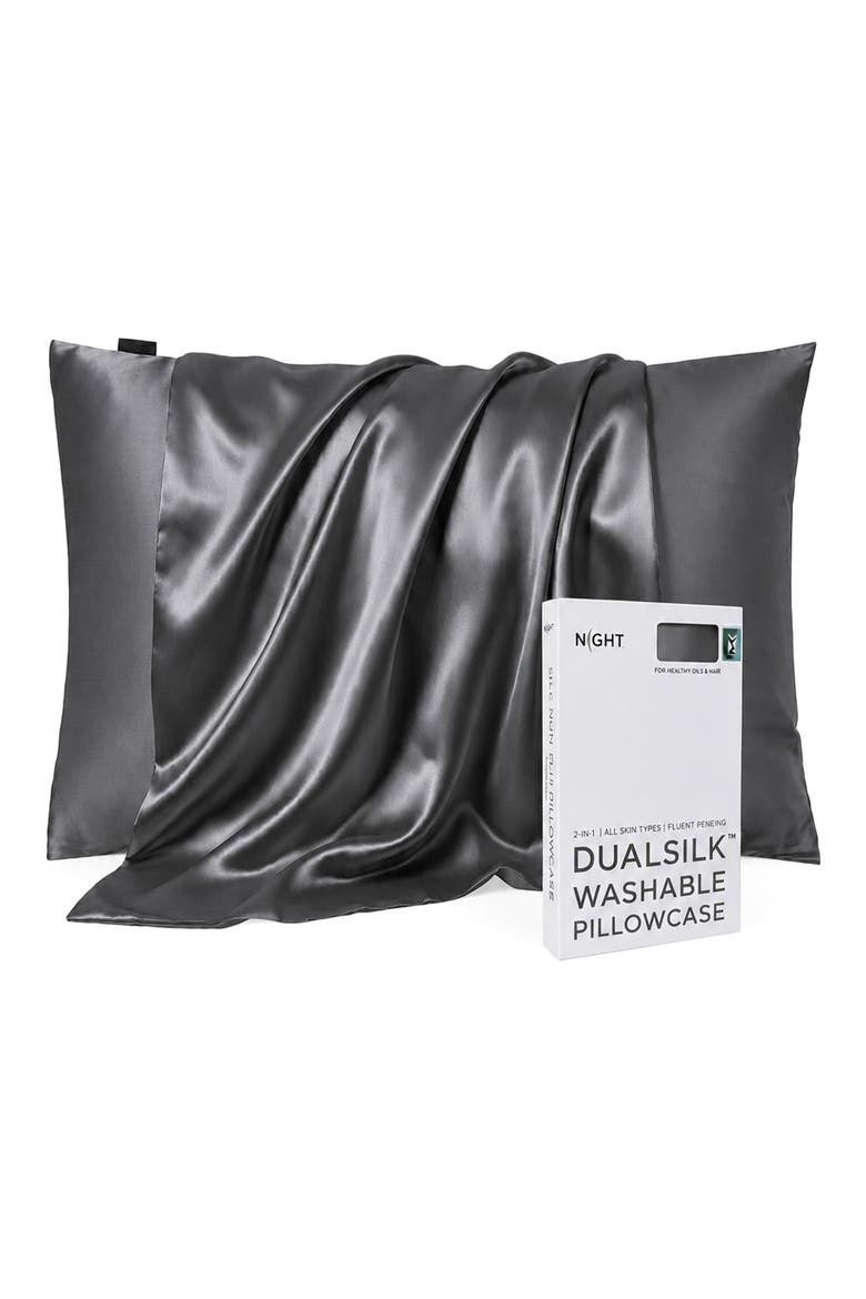 DualSilk Pillowcase, Main, color, GUNMETAL
