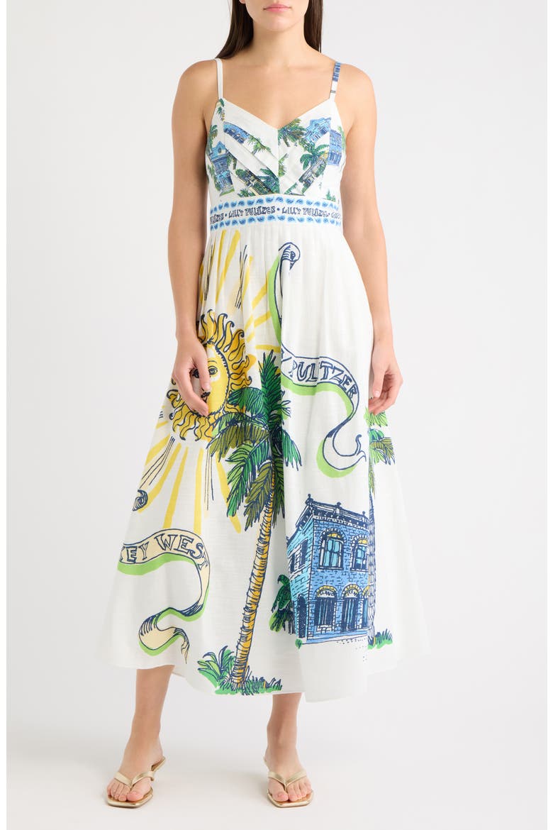 Wendley Floral Print Sundress, Main, color, COCONUT