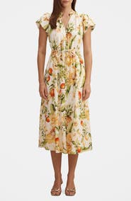 Ever New Posie Puff Sleeve Midi Dress