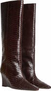 Cynthia Rowley Embossed Leather Wedge Boot