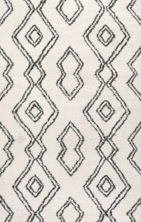Deia Moroccan Style Diamond Shag Area Rug
