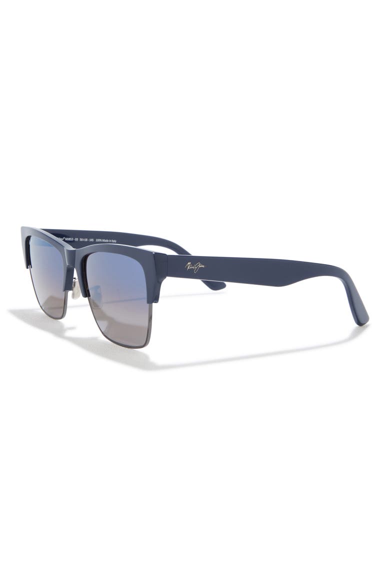 56mm Square Polarized Sunglasses, Alternate, color, BLUE BLUE BLUE