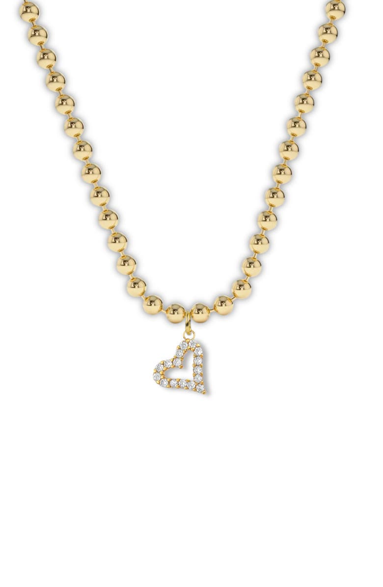 Little Miss Zoe Heart Charm Necklace, Alternate, color, Gold