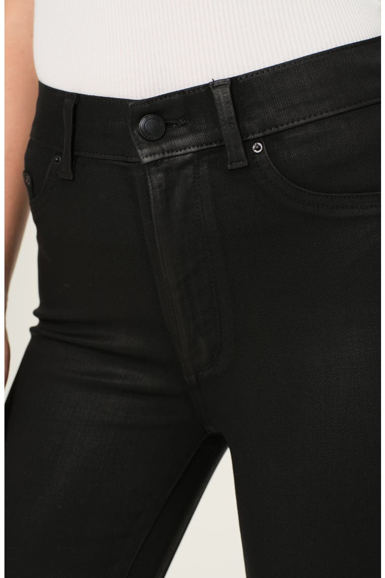 Bridget Instasculpt Coated Raw Hem Ankle Bootcut Jeans, Alternate, color, BLACK ULTIMATE COATED