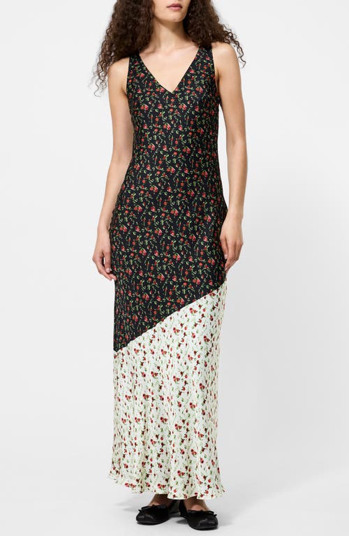 French Connection Julia Colorblock Ditsy Sleeveless Maxi Dress In Multi