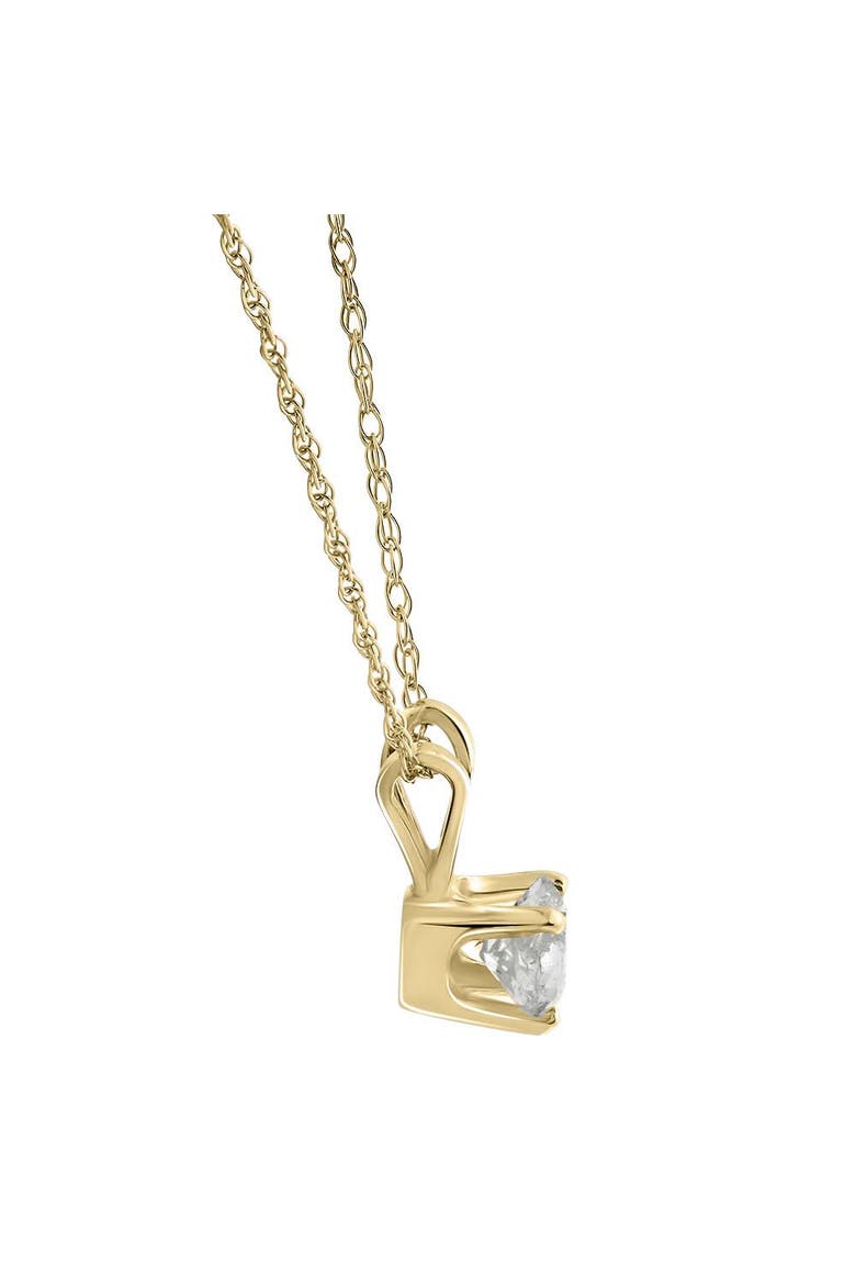1/2Ct Diamond Solitaire Pendant Necklace 14k Or Gold Lab Grown, Alternate, color, 14k Yellow Gold