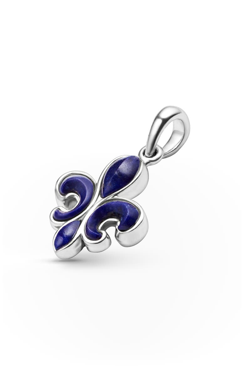 Men's Anthem Sterling Silver Lapis Lazuli Fleur-de-Lis Amulet, Alternate, color, SILVER