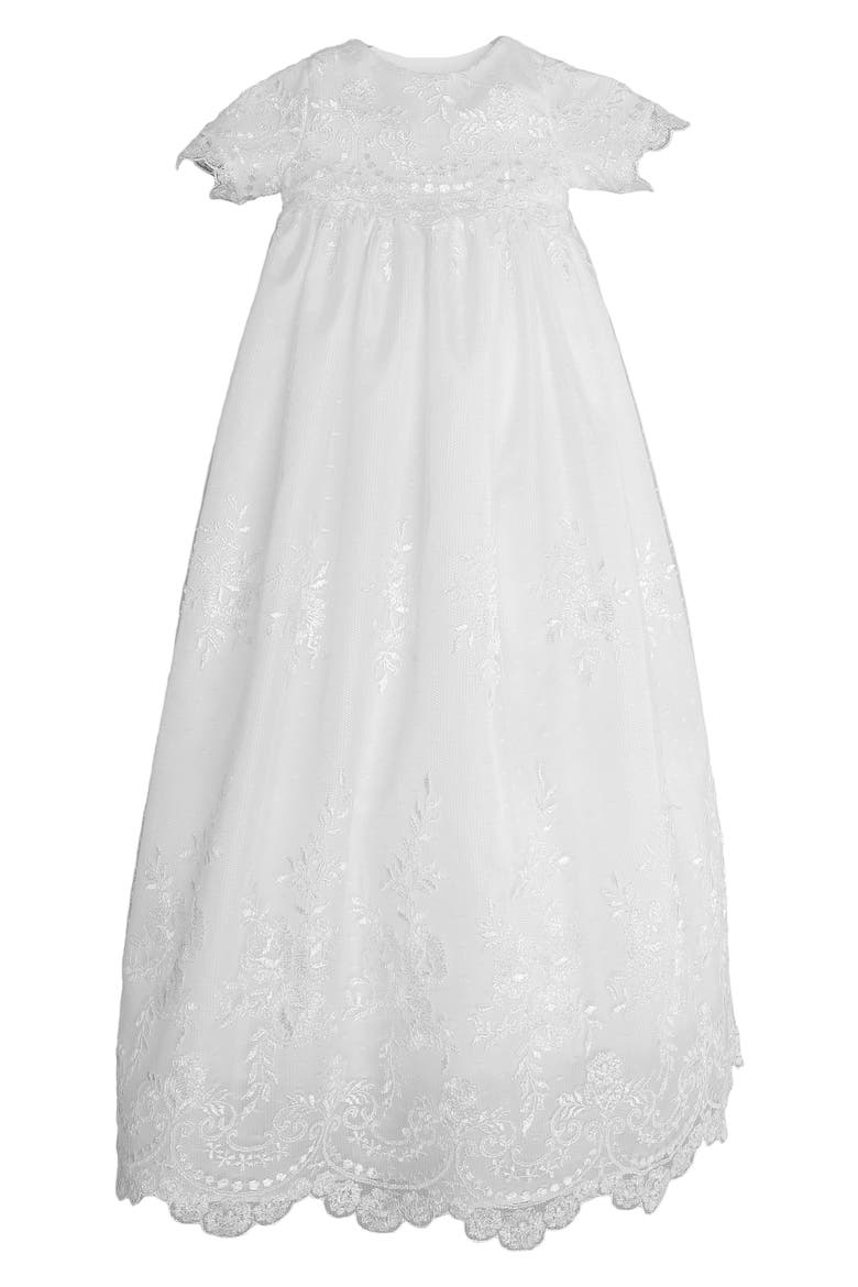 Christening Gown, Shawl, Slip & Bonnet Set, Main, color, WHITE