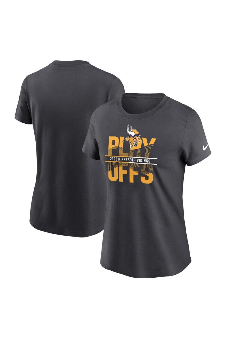 Women's Nike Gray Minnesota Vikings 2022 NFL Playoffs Iconic T-Shirt, Main, color, Anthracite