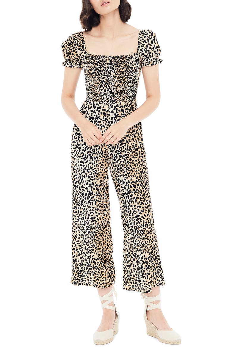 Della Animal Print Jumpsuit, Main, color, LE CINQ ANIMAL PRINT