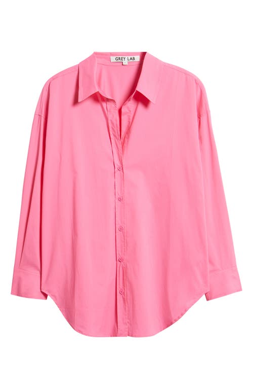 Grey Lab Oversize Cotton Button-up Shirt In Pink