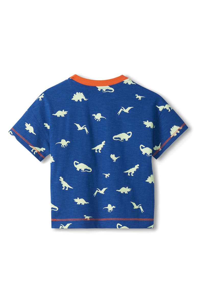 Hatley Kids' Glow in the Dark Dinos Pocket T-Shirt, Alternate, color, Blue