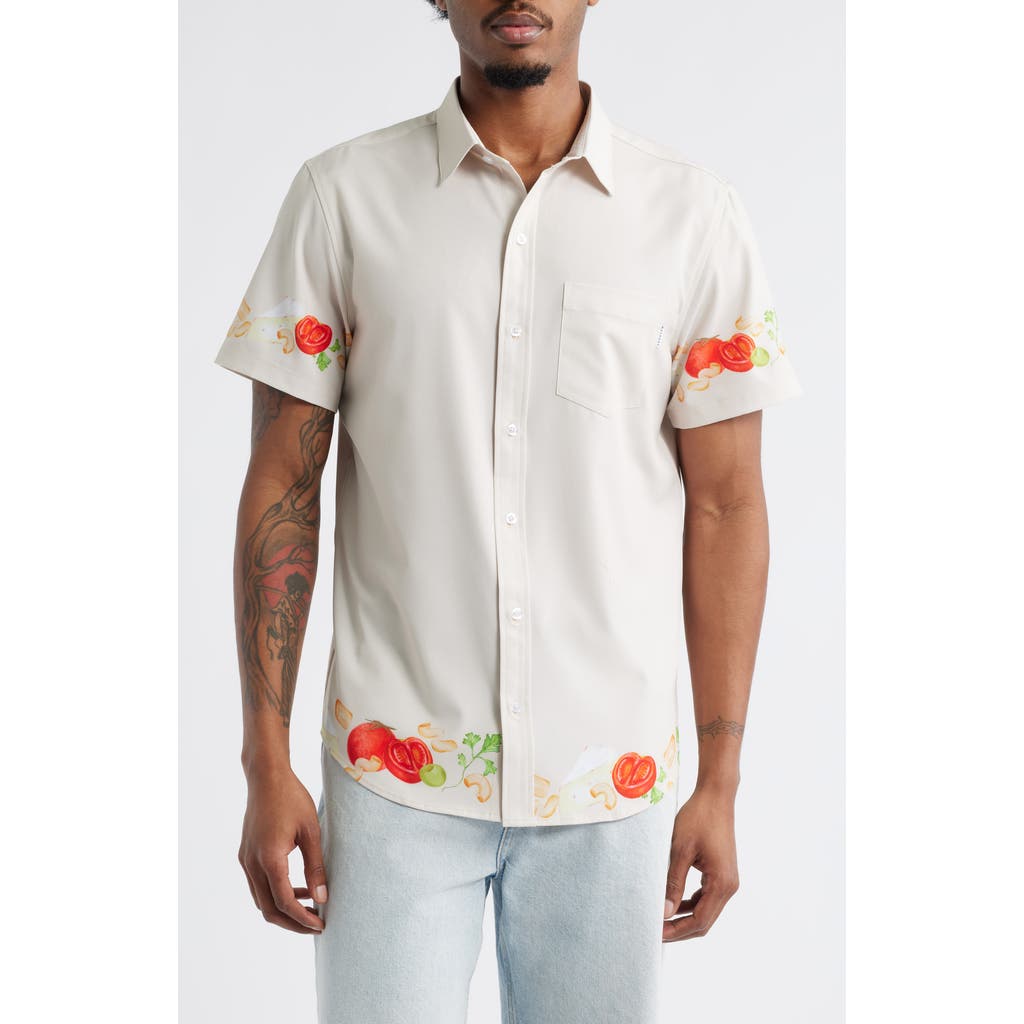 MAVRANS Ciao Weekend Cucina Print Short Sleeve Performance Button-Up Shirt in White  product