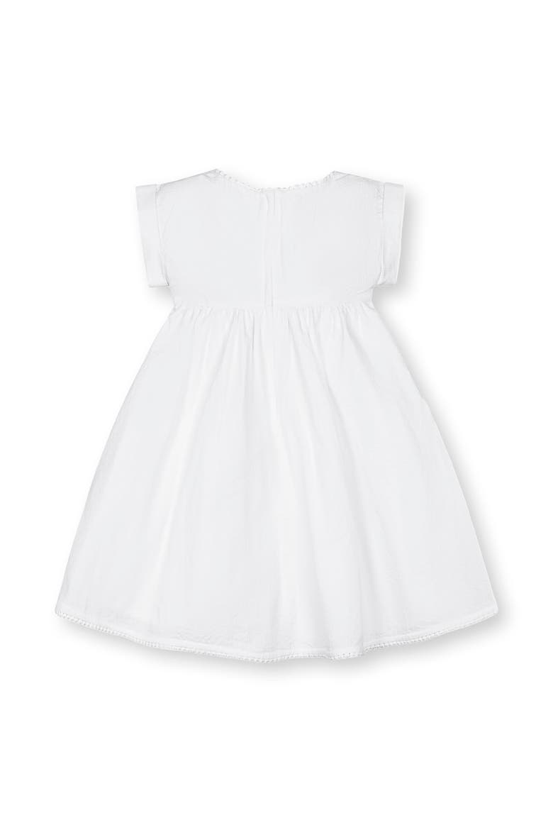 Girls' Organic Seersucker Empire Waist Dress, Toddler, Alternate, color, White Seersucker