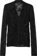 Desigual Gathered Tulle Floral Shirt