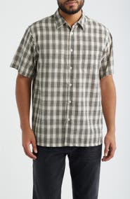 925 Originals Office Woven Check Short Sleeve Cotton Button-Up Shirt