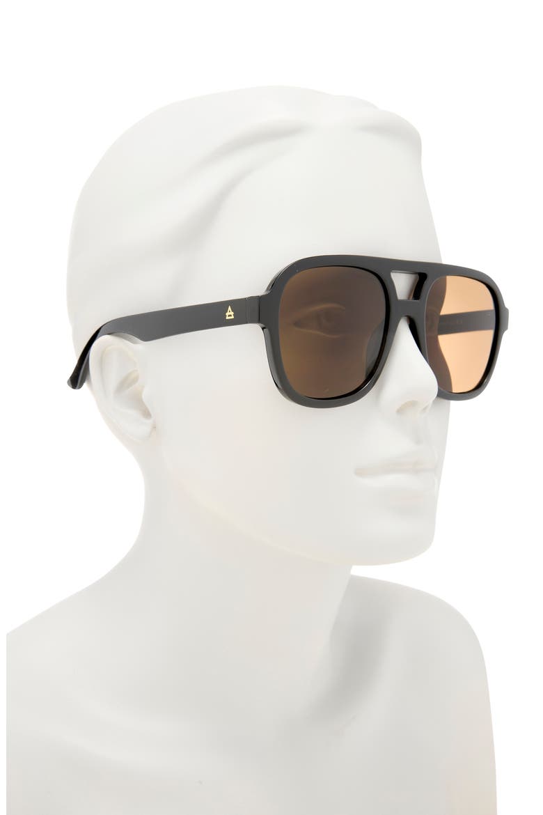 Whirlpool 53mm Aviator Sunglasses, Alternate, color, BLACK / BROWN MONO