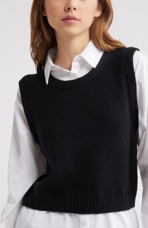Open Edit Layered Look Sweater Vest