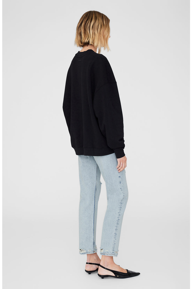 Miles Oversized Sweatshirt Letterman, Alternate, color, Black